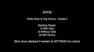 Jump by Van Halen - Backing Track for Drums (Trinity Rock & Pop - Grade 4)