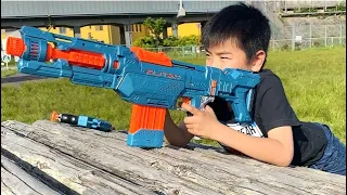 Nerf War ナーフ銃でFortnite風に『きょうだい』で大戦争したよ