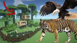 How To Live Inside an Eagle and Tiger Farm in Minecraft PE