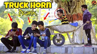 Truck HOrn Prank - Funny Reactions | New Talent