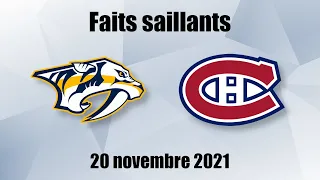 Prédateurs vs Canadiens - Faits saillants - 20 nov. 2021