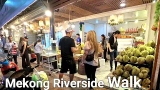 Walking Mekong riverside with friends,  Vientiane Laos