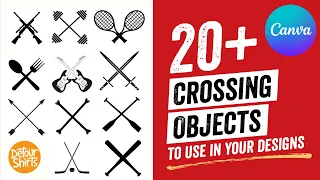 Over 20 Crossing Objects Ideas on Canva to use for Print on Demand Designs