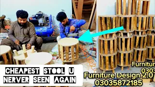 How to make round ottoman stool | Round tufted stool diy | how to make round ottoman frame