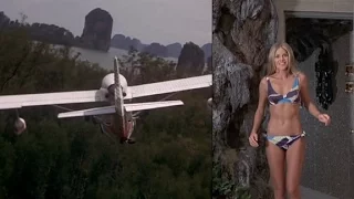 Man With the Golden Gun (James Bond 1974) Britt Ekland in bikini plus plane flight music