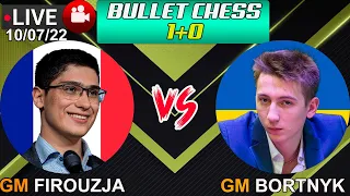 Alireza Firouzja vs Oleksandr Bortnyk  | Bullet chess 1+0 | lichess.org | 10/07/22