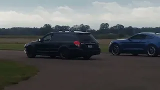 Big turbo Subaru Outback vs big hp cars