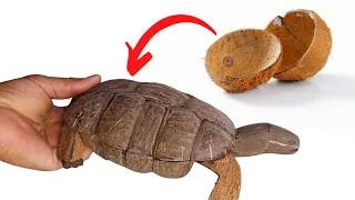 How to make Tortoise from Coconut Shell using simple tools DIY
