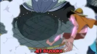 One Piece - Gomu gomu no jet bazooka VS Gecko Moria