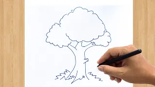 How to Draw a Tree Sketch Easy |  The Best Tree Drawing Ever Drawn For Beginners