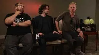 Interview: Nick Frost, Edgar Wright, and Simon Pegg Talk 'The World's End'  . . . and Giraffes