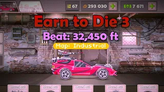 Earn to Die 3 (Reached 32,450 ft).Map "Industrial", car "Flame".