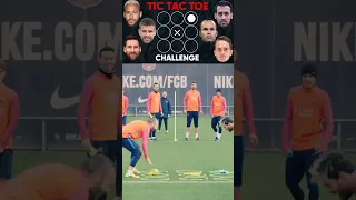Messi Neymar Pique vs Iniesta Sergio Denis: TicTacToe Challenge 😱 #viral #footballvideos #funny