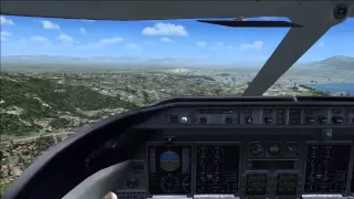 LearJet 45 landing at Capodichino (LIRN) Naples Italy Cockpit vire FSX