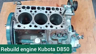 How to rebuild 3 cylinder engine Kubota D850