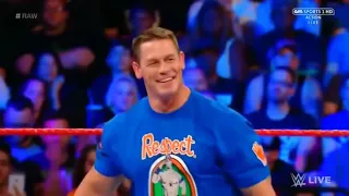 WWE Raw Roman Reigns, John Cena defeat The Miz, Samoa Joe