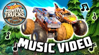 ¡VIDEO MUSICAL MONSTER TRUCKS CAMP CRUSH! 🎶💥🏆 | Hot Wheels Monster Trucks En Español