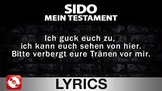 SIDO - MEIN TESTAMENT - AGGROTV LYRICS KARAOKE (OFFICIAL VERSION)