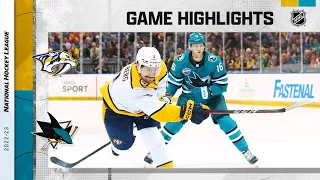 Predators @ Sharks 10/8 | NHL Highlights 2022