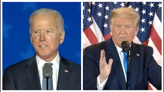 Trump grita "fraude", Biden quer cada voto contado. As reações cruzadas dos dois candidatos