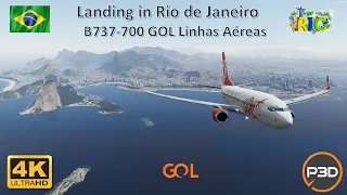 P3D V5 - A Passenger Life -  Landing in Rio de Janeiro  Santos Dumont - GOL Linhas Aéreas - B737 700