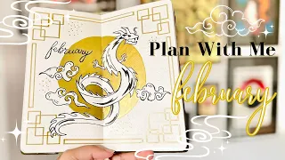 February 2024 Bullet Journal  Setup - PLAN WITH ME - Year of the Dragon 🐉