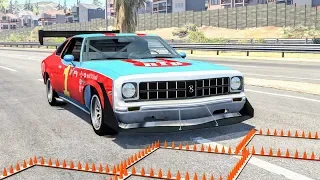 Massive Spike Strip Pileup Crashes #17 – BeamNG Drive | CrashBoomPunk