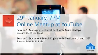 [January 2020 Meetup] Azure DevOps, Tech Debt, SonarCloud, and Elasticsearch