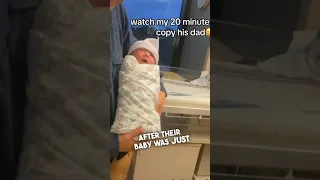 This newborn baby really copied his dad 😂