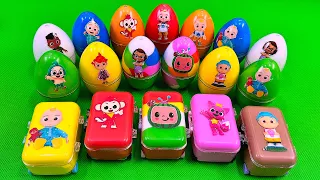 Digging Pinkfong in Rainbow Egg, Suitcase with CLAY Coloring! Satisfying ASMR Videos