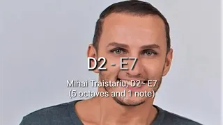 Mihai Traistariu Vocal range D2 - E7 (5 octaves and 1 note)