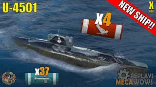 NEW SUBMARINE! U-4501 4 Kills | World of Warships Gameplay