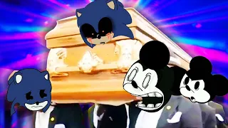 SUICIDE MOUSE vs SONIC KID AND boyfriend night funkin animation, the stranger - coffin dance meme