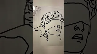 I taped my interpretation of Michelangelo's Statue of David on a wall