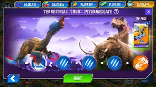 TERRESTRIAL TOUR: SUPER ARMORMATA VS OVIRAPTOR VIP | JURASSIC WORLD THE GAME