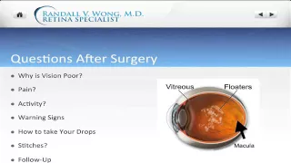 Floater Only Vitrectomy Webinar | October 20, 2015 | Randall Wong, M.D.