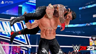 WWE 2K23 - Roman Reigns (c) vs. Brock Lesnar (c) - Full Match at WrestleMania 38 | PS5™ [4K60]