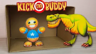 How to Make Kick The Buddy - Cardboard Game with Dinosaur