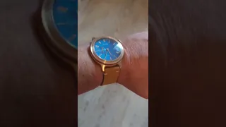 Часы Восток бронза выпущенные к 80-ти летию синие 2415.02/ 55879А на запястье 17 см.