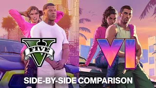 GTA 5 vs GTA 6 Side By Side Trailer Recreation Comparison