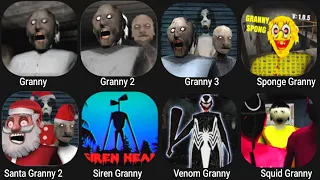 Granny,Granny 2,Granny 3,Sponge Granny,Santa Granny 2,Siren Granny,Venom Granny,Squid Granny