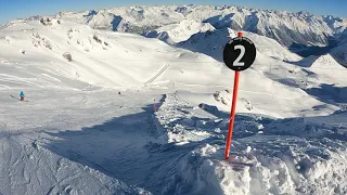 The highest point in Davos, Parsenn: Skiing black slope #2