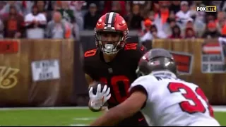 Browns QB Jacoby Brissett Pancakes Bucs LB For A TouchDown