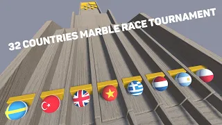 32 Countries Marble Race Tournament Countryball 3D