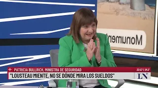 Patricia Bullrich: "Lousteau miente, no se dónde mira los sueldos"