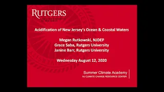 Acidification of New Jersey's Ocean & Coastal Waters
