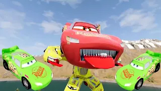 Crazy Escape Disney Cars Transformer McQueen Eater - Coffin Dance Song (COVER)