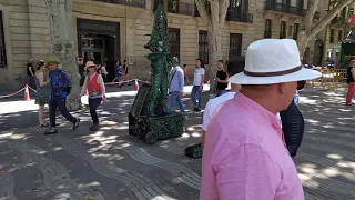 Barcelona,La Rambla 2019,живые скульптуры