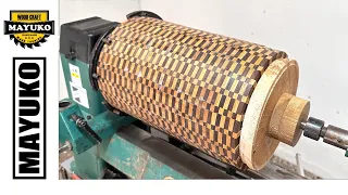 HOW TO MAKE A JAR WITH A STRIPED MOTIF, woodturning