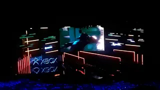 Crowd reaction to Jump Force reveal trailer at Microsoft E3 2018 conference.